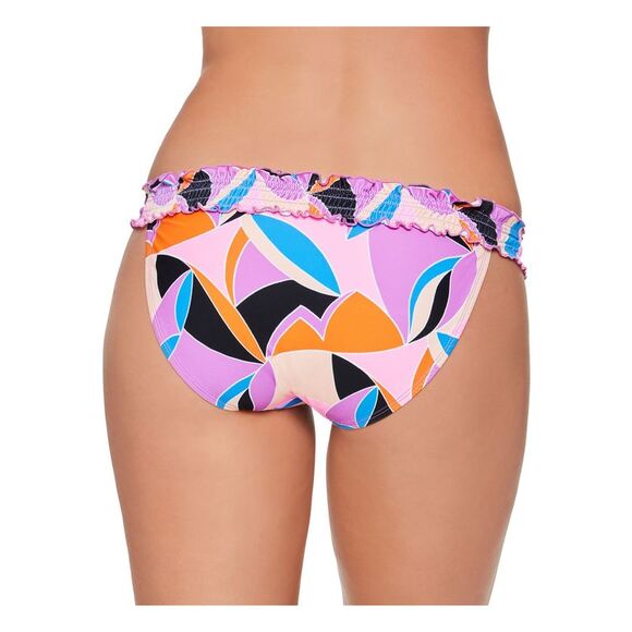 SALT + COVE Women's Purple Stretch Line Smocked Kaleidescope Swimsuit Bottom L - Picture 3 of 4
